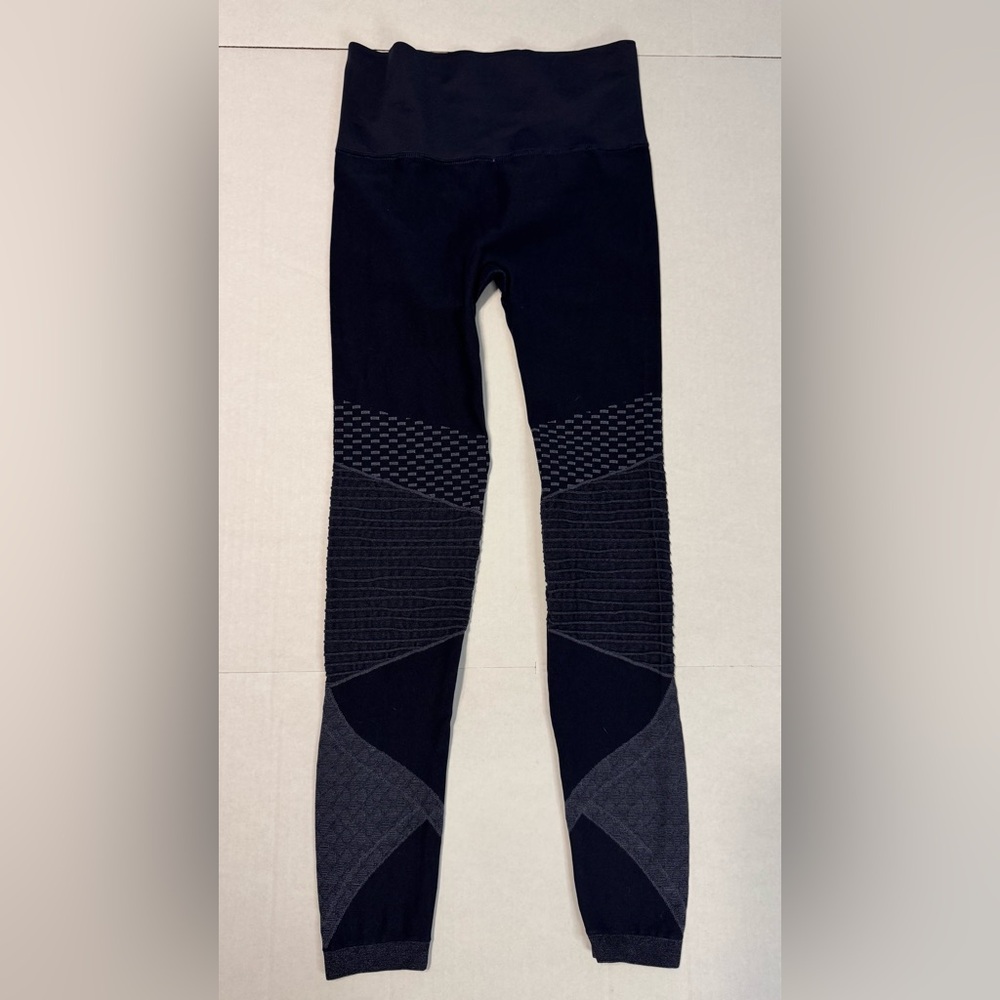 SPANX Black Textured Jeggings with Contrast Panels